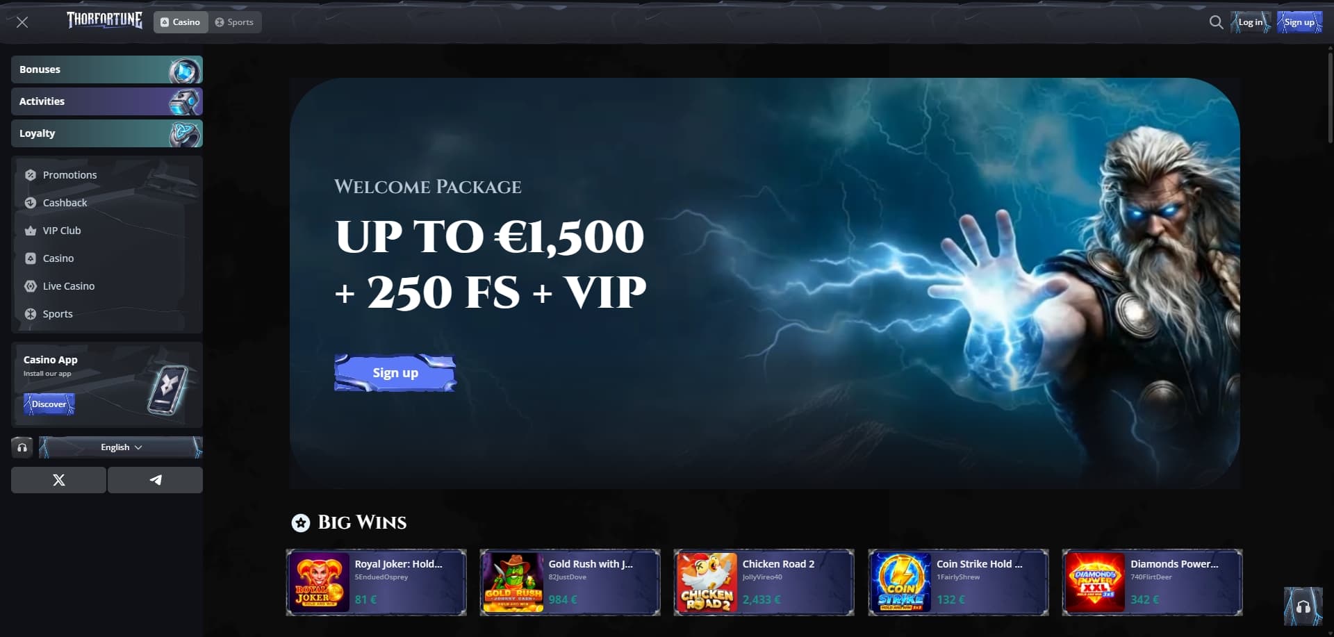 Thor Fortune homepage